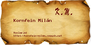 Kornfein Milán névjegykártya